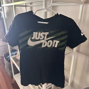 Nike Kids Black and Green Just Do It Tee